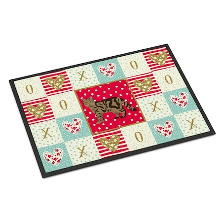 Carolines Treasures 18 x 27 in. Scottish Straight No.2 Cat Love Indoor or Outdoor Mat CK5700MAT